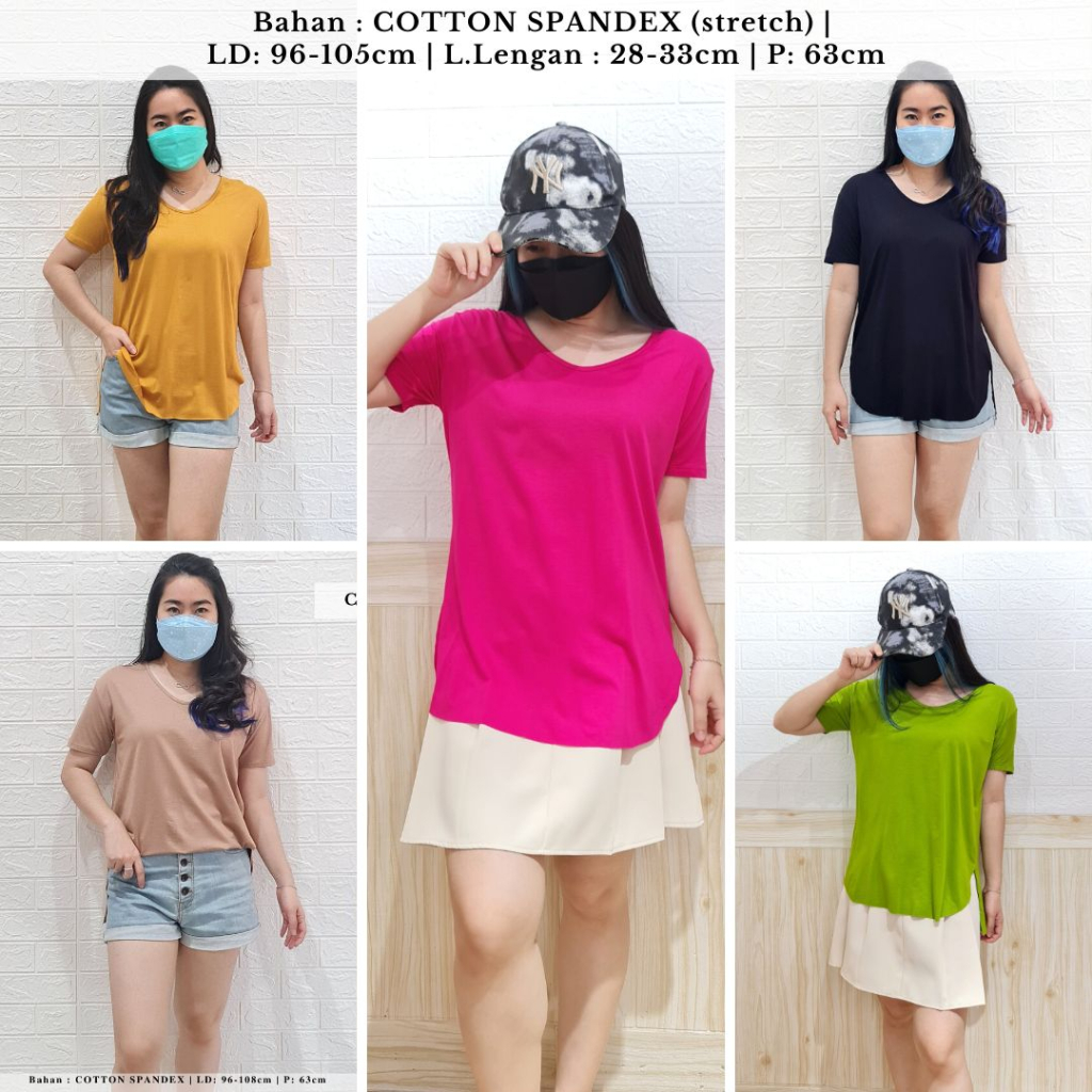 3943 kaos cindy top kaos polos slit