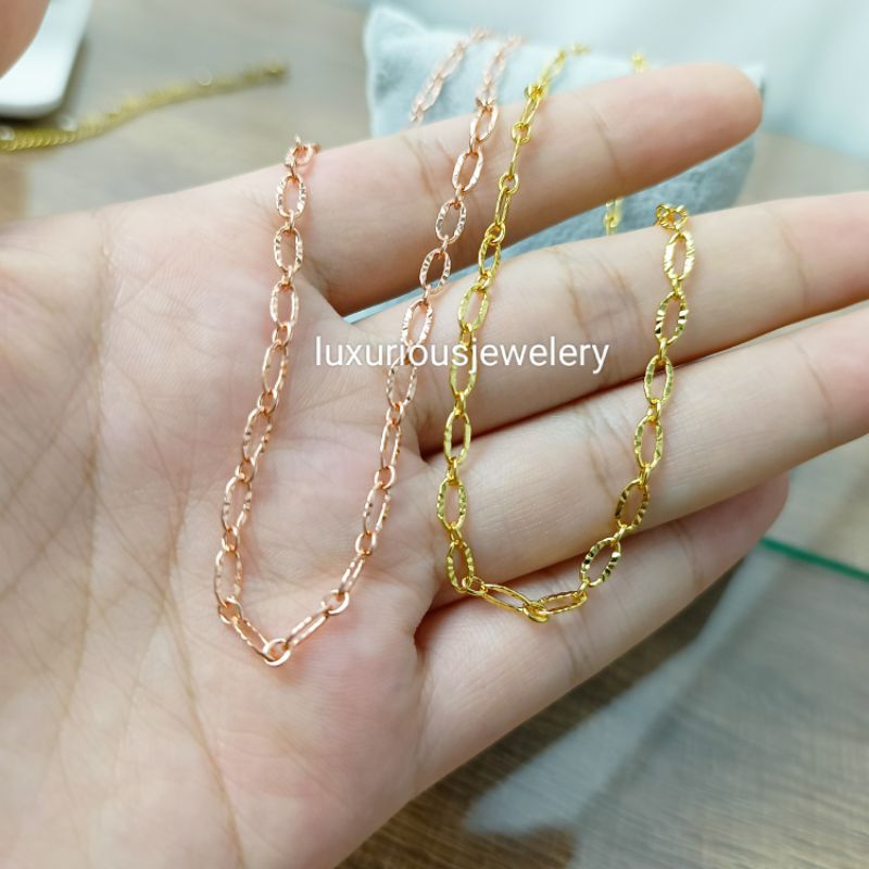 Kalung rantai Rhodium authentic pecah kopi