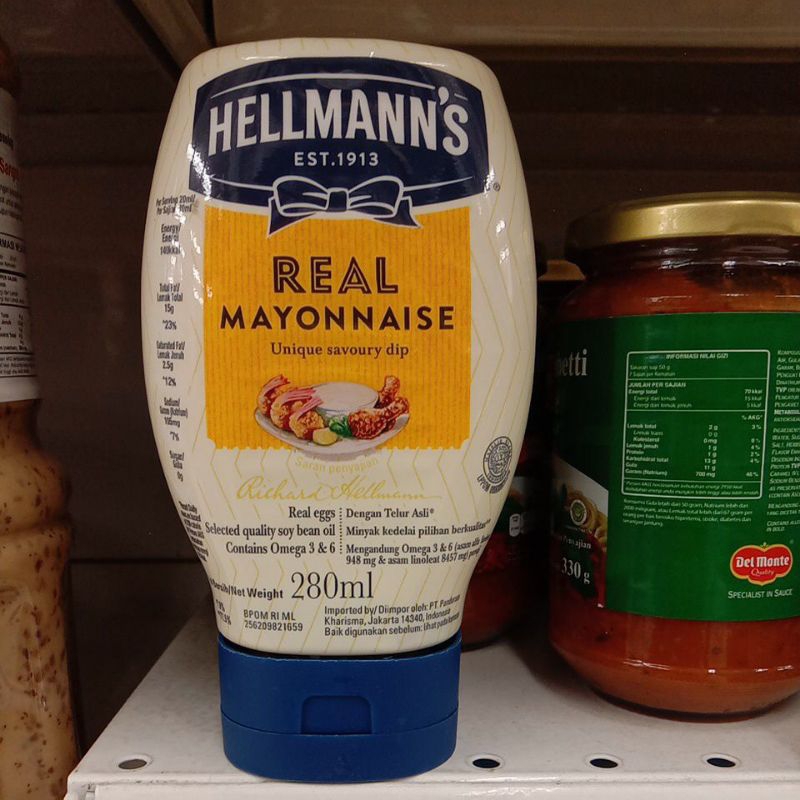 

Hellmanns real mayonaise 280ml