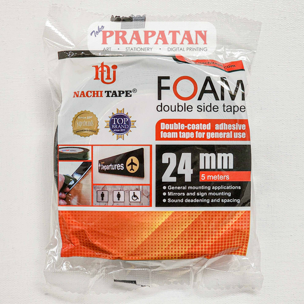 

Nachi Foam Double Tape 24mm x 5m | Perekat Dua Sisi | Selotip