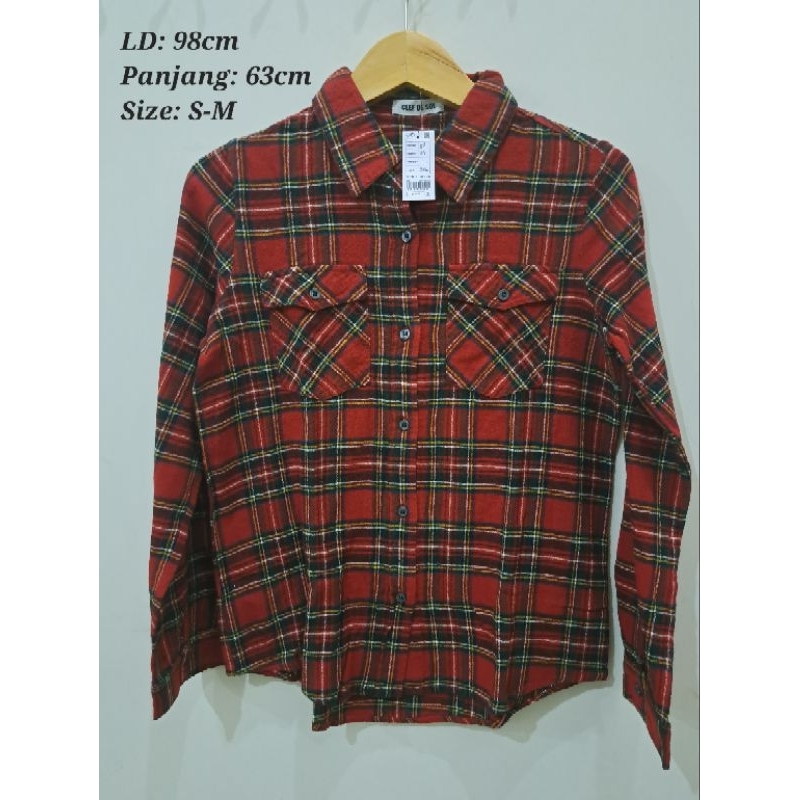 110 Clef de Sol Kemeja Flanel Kotak