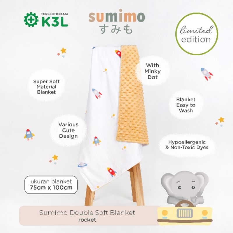 Sumimo Double Soft Newborn Blanket (Motif Random) - Selimut Bayi