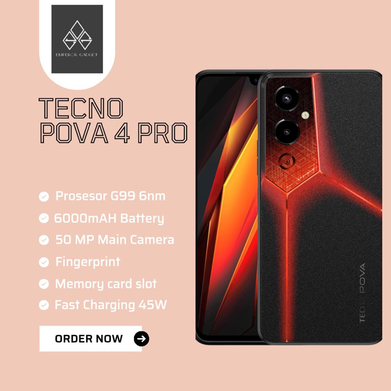 Tecno Pova 4 Pro Ram 8/256 GB NFC Garansi Resmi