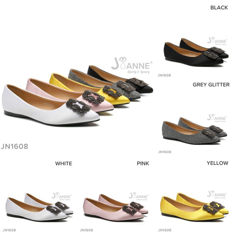 JOANNE Ballerina Crystal Flat Shoes #JN1608 ORIGINAL