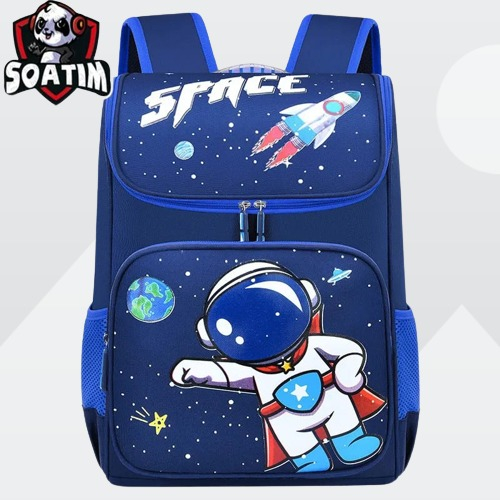 Tas sekolah anak laki laki astronot tas ransel untuk anak SD SMP FREE raincover untuk tas