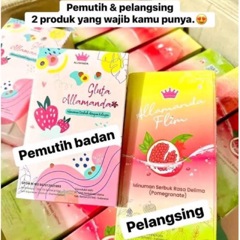 BISA COD - Gluta Allamanda &amp; Allamanda flim by allamanda skin - Minuman Pemutih Dan Penurun Berat Badan by Allamanda Skin