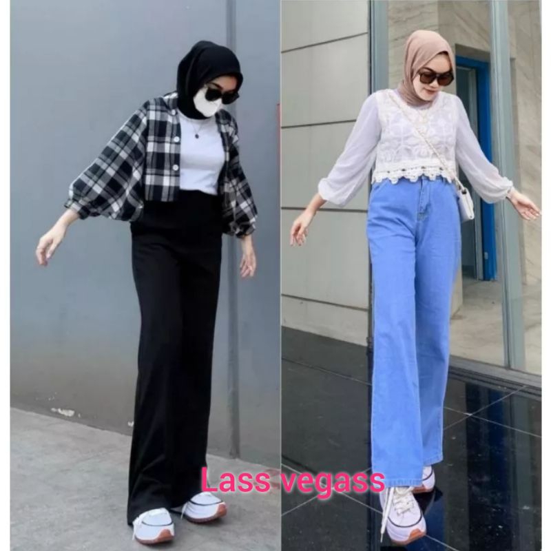 BF CELANA JEANS KULOT HAIGWAIST WANITA STYLE KOREA//CELANA BAWAHAN JEANS LOOSE HAIGWAIST TERBARU