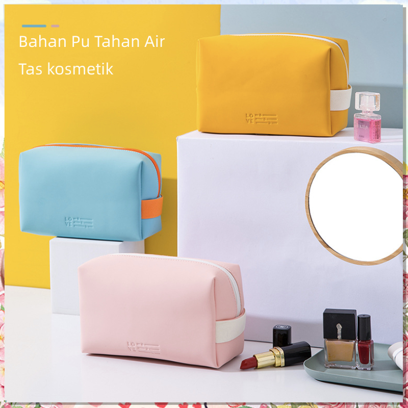 Tas Bantal Korea Lucu/Tas Kosmetik Tas Kosmetik/Tas Kosmetik Tas Penyimpanan Perjalanan Persegi Panjang Kain Lembut PVC Tahan Air