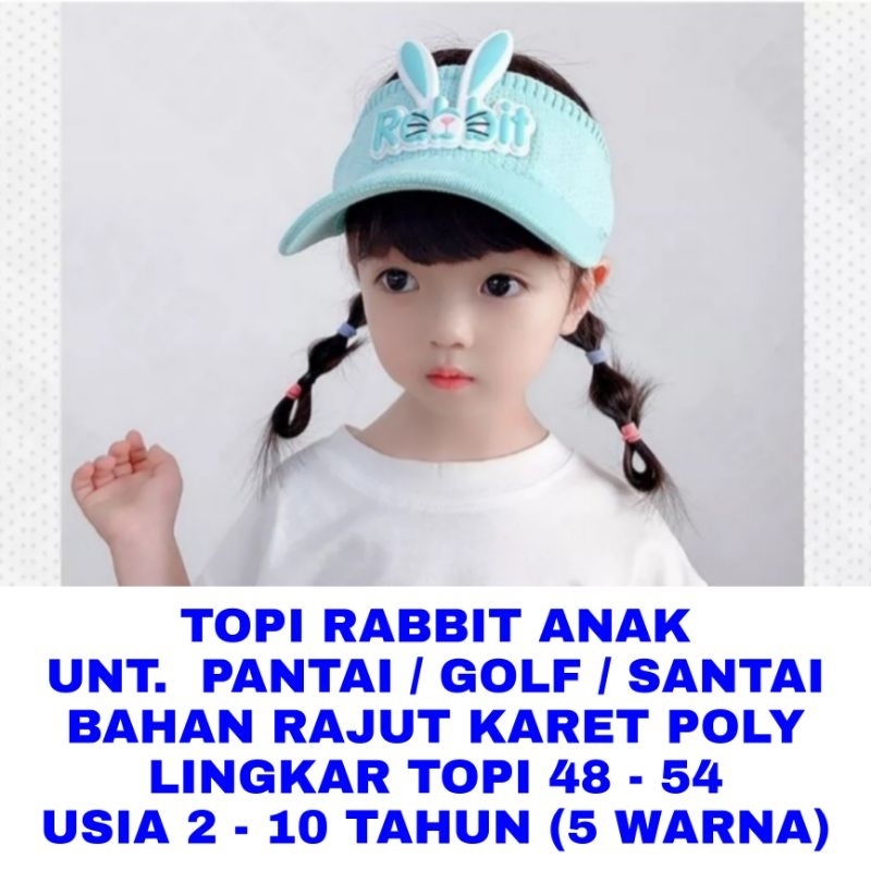 WK TOPI RABBIT ANAK PEREMPUAN TOPI PANTAI GOLF JALAN JALAN SANTAI FASHION KOREA