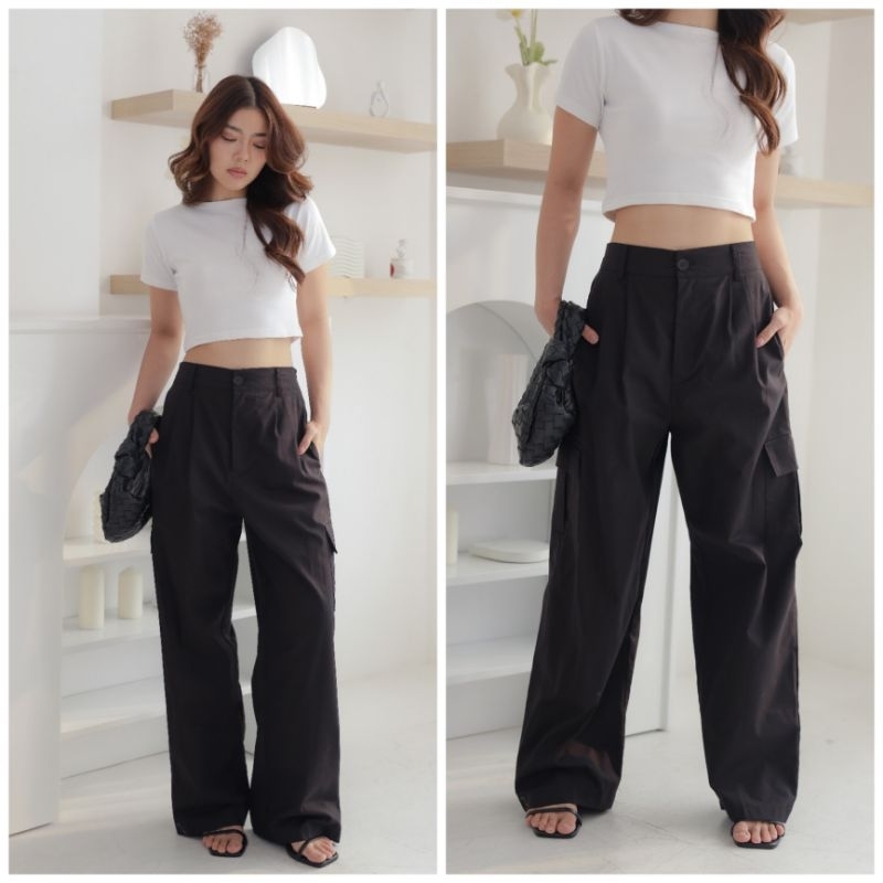 ♡ PREMIUM ♡ ORIGINAL ! CARRINE CARGO POCKET CHINOS CULLOTE LONG PANTS