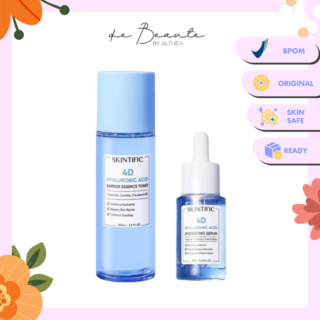 [BPOM] Skintific 4D Hyaluronic Acid Series - Hydrating Serum 20ml | Barrier Essence Toner 20ml 100ml