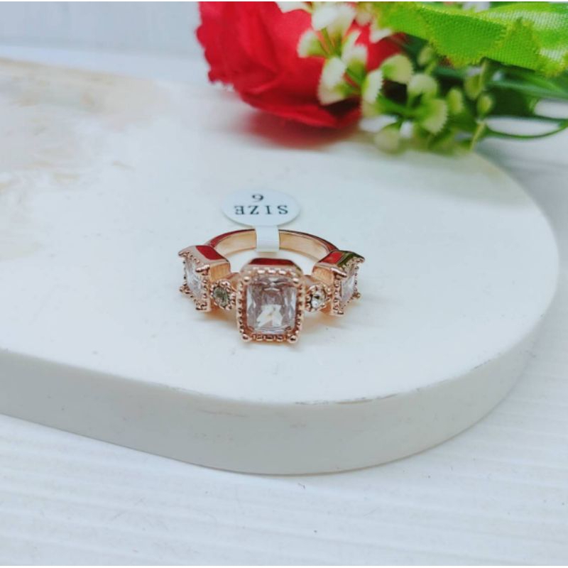 Cincin Titanium Anti Karat  Permata Perhiasan Fashion R604 605