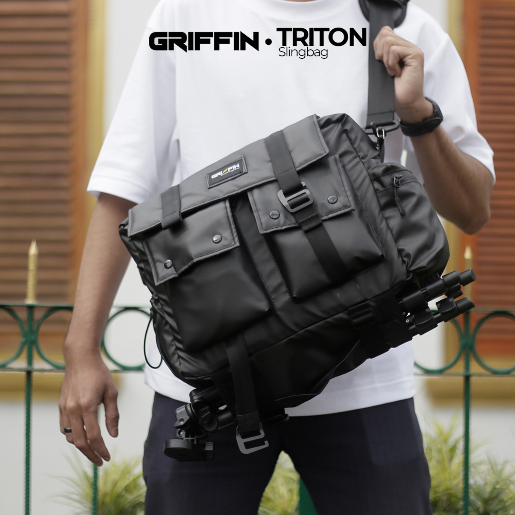 Slingbag Pria Laptop dan Kamera Waterproof Elegan Triton Griffin