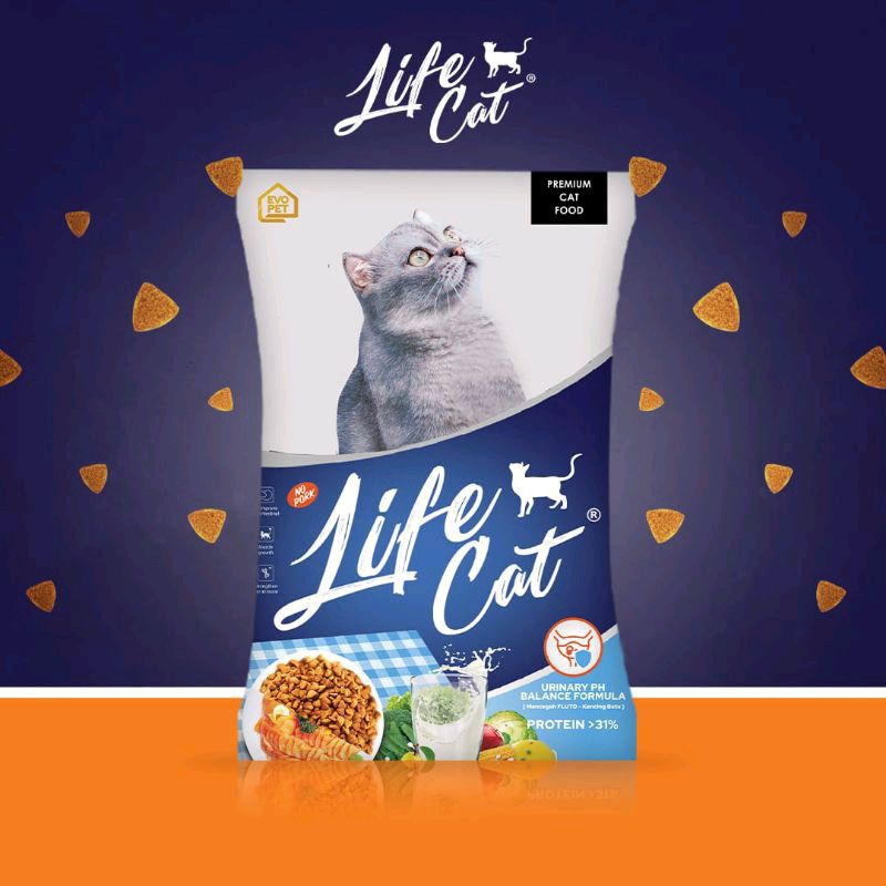 Life Cat Dry Food Paket 2kg | life cat makanan kucing kering