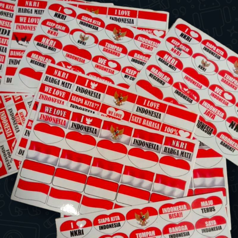 

1 lembar 25 STIKER/STIKER PIPI/BENDERA MERAH PUTIH ((1 LEMBAR))