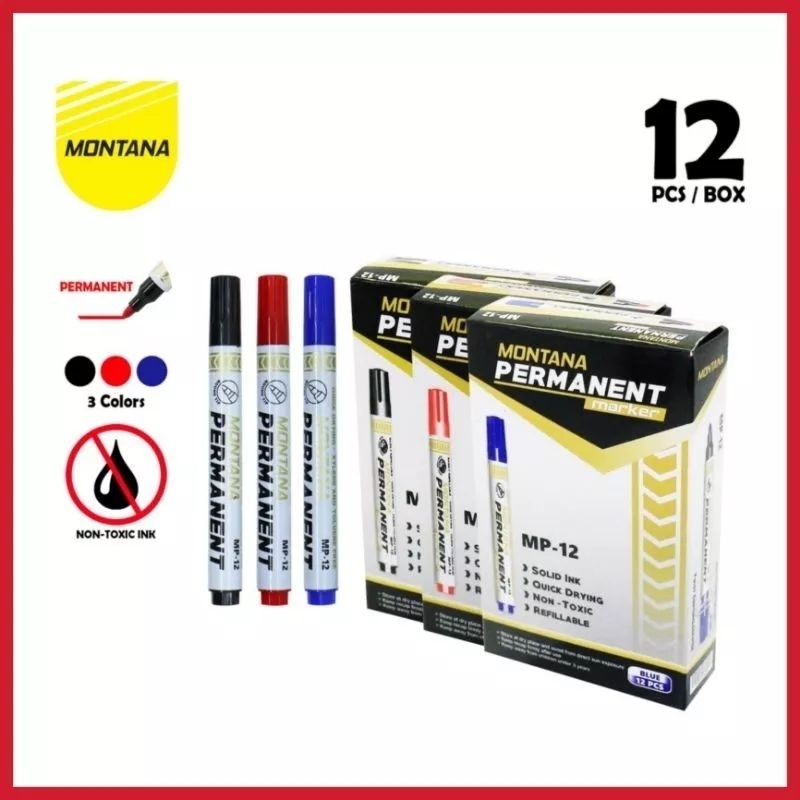 

Spidol whiteboad / Spidol permanen Montana 12pcs