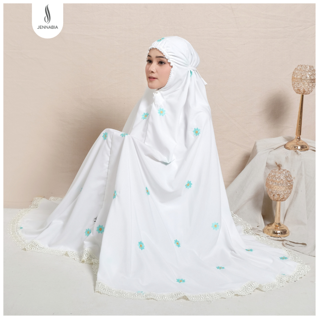 JENNABIA - Mukena Dewasa Katun Premium Bordir Cantik Florine Mewah Terbaru Murah