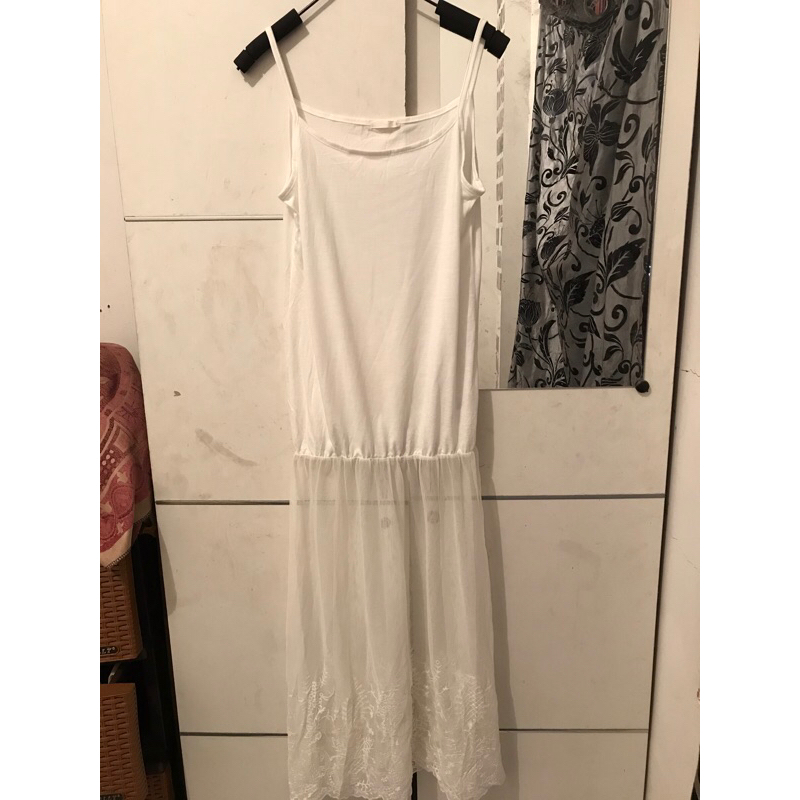 dress putih tile preloved