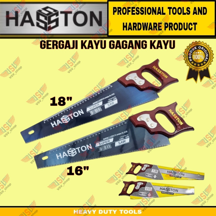 Hasston Gergaji kayu 16&quot; 1262-016/ hacksaw 16&quot; / Gergaji gagang kayu