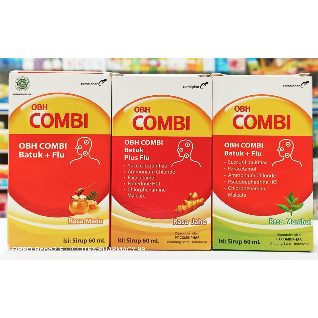 OBH COMBI 𝐁𝐚𝐭𝐮𝐤 𝐏𝐥𝐮𝐬 𝐅𝐥𝐮 𝟔𝟎𝐌𝐋 - Obat Demam, Batuk dan Flu