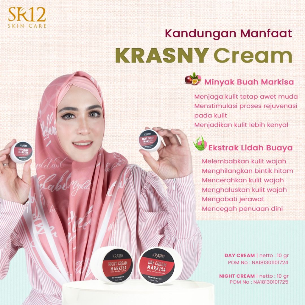 Sr12 Krasny Night Cream Markisa Pelembab Wajah