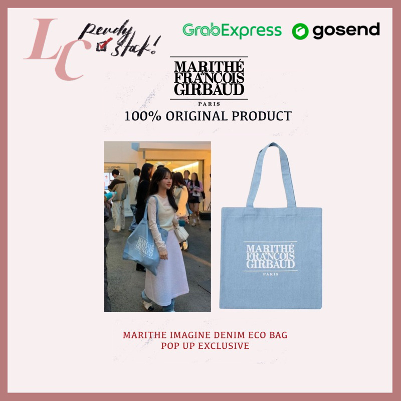 <READY STOCK> Marithe Pop Up Exclusive Imagine Denim Light Denim Eco Tote Bag