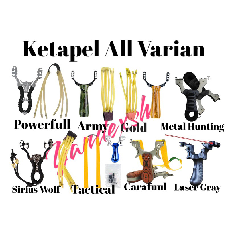 Ketapel Tactical Laser Sight & Rubber Band Mainan / Berburu / Ikan / Kayu /Besi / Aluminium / Mainan