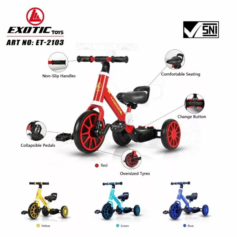 Exotic Balance Bike ET2103/ET705 - Sepeda Mini Anak / Ride On