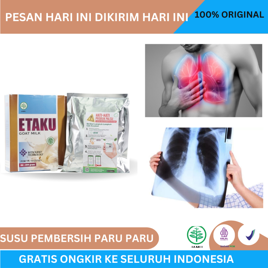 

Etaku - Susu Pembersih Paru Paru , Flek Paru Paru , Obat Asma , TBC , Bronkitis , Nyeri Dada , Sesak Nafas , Batuk Kering , Berdahak , Susu Kalsium Susu Kambing Etawa Walatra Etaku Goat milk