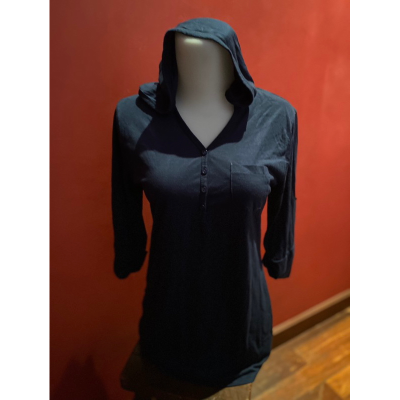 biru dongker t-shirt hoodie