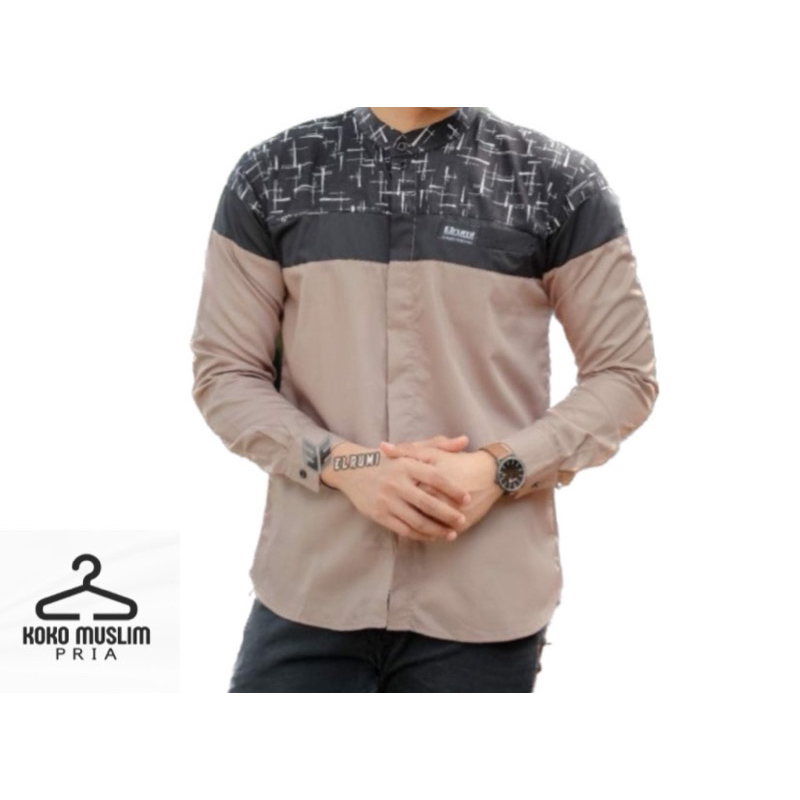 Baju koko Muslim Pria Lengan Panjang El Rumi Senopati