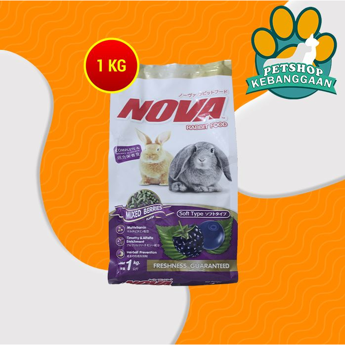 Makanan kelinci Nova rabbit food pakan pelet marmut murah 1 kg