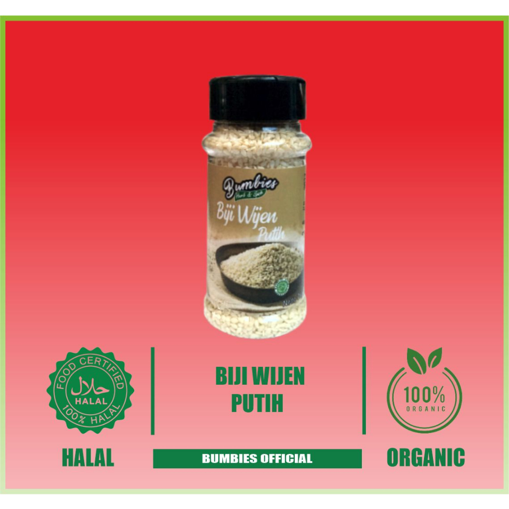 

Biji Wijen Putih 75gram | white sesame seeds | Penyedap Rempah Rempah | Bumbu Instan Botol