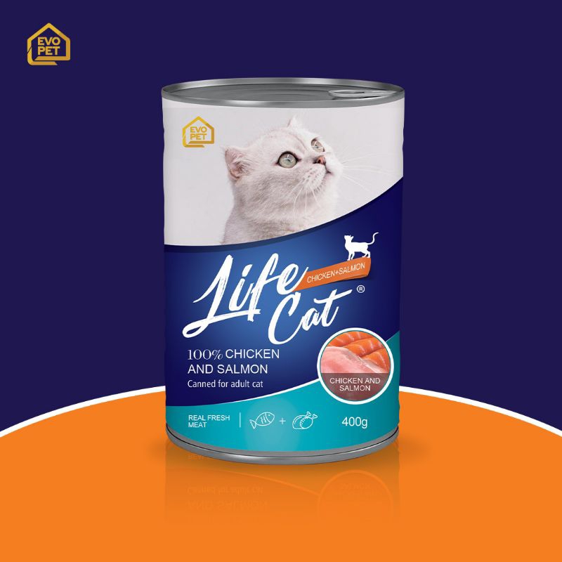 (24 caned) Grab Gojek Life cat kaleng 400gr chicken tuna adult (12 pcs)  &amp; tuna adult (12pcs)