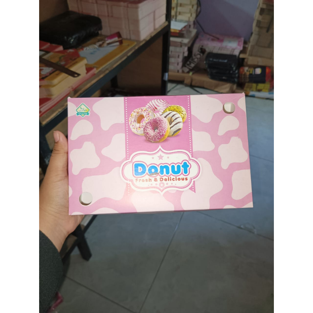 dus donut ecer / kardus donat / box donat UKURAN 21 X 13 X 5 CM (TANPA MERK) 25PCS