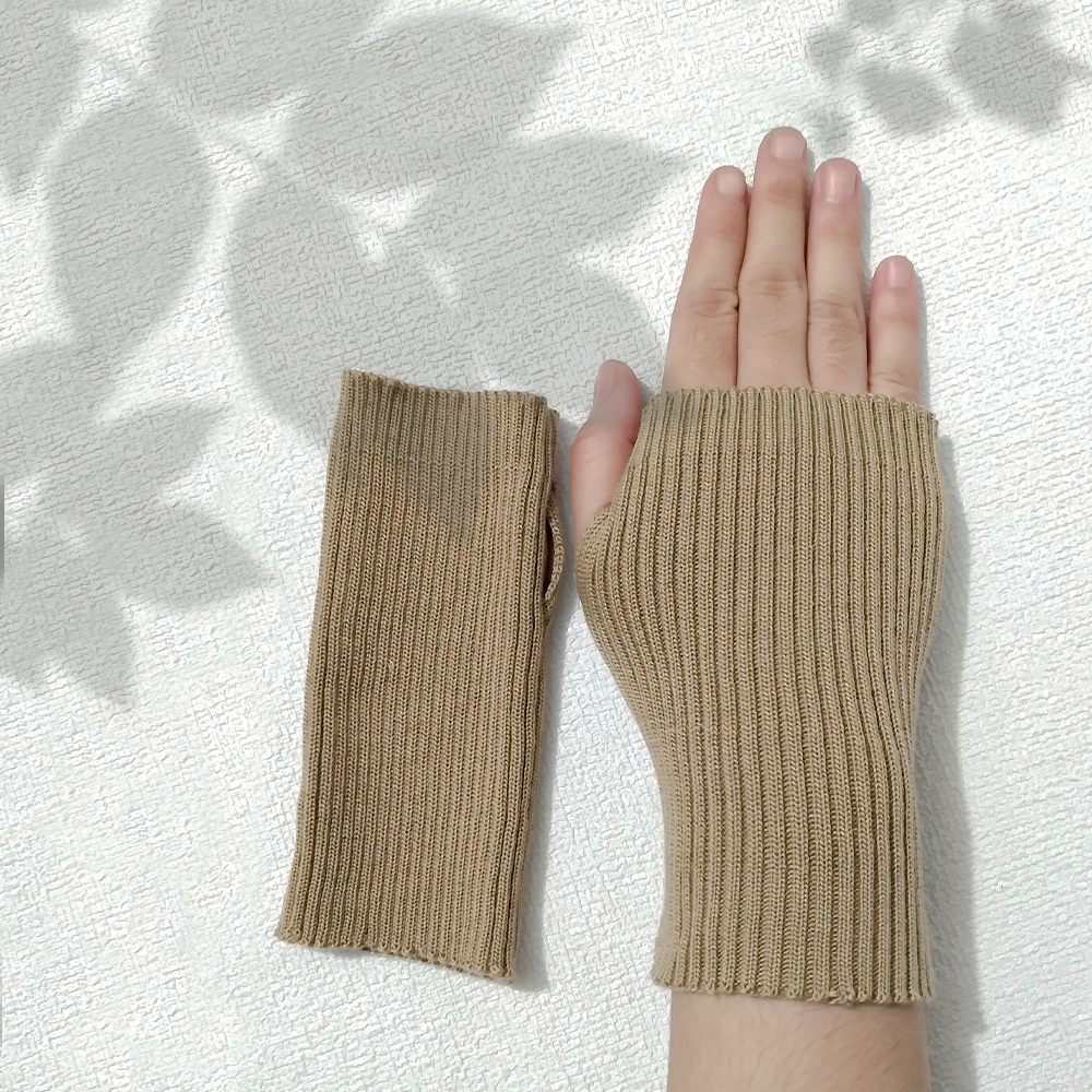 Sarung Tangan Rajut / Handsock Fingerless Pendek Polos