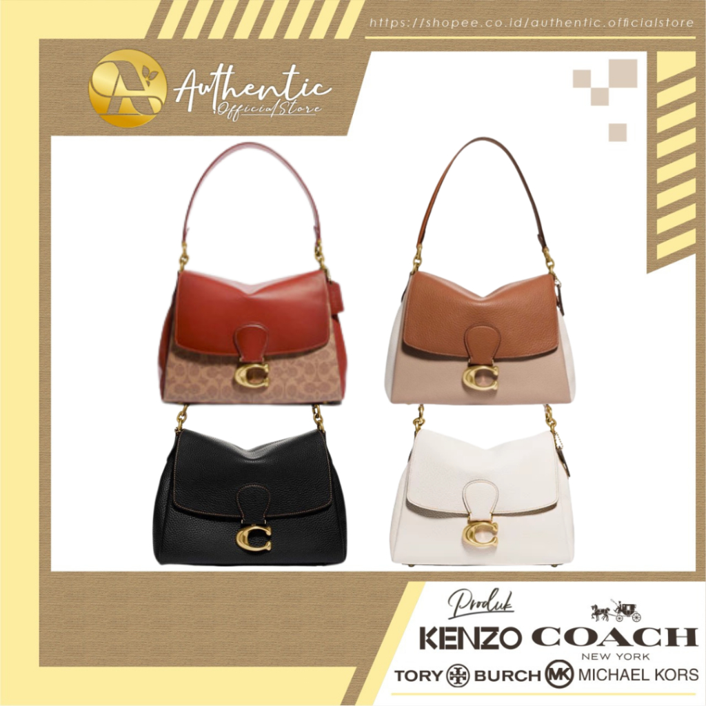 Original COACH C3954  May Shoulder Bag Saddle In Signature Canvas