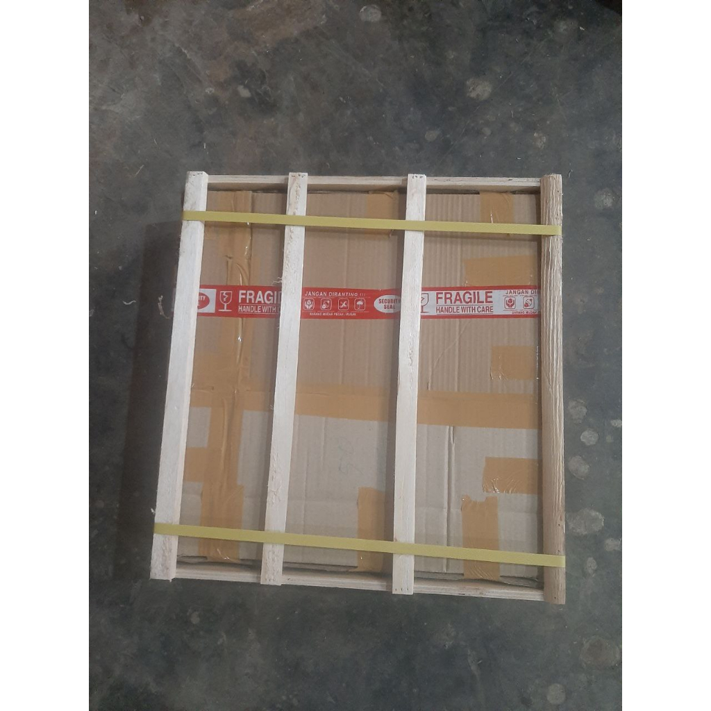 Packing Kayu Cermin Oval Cermin Kotak Polos dan LED