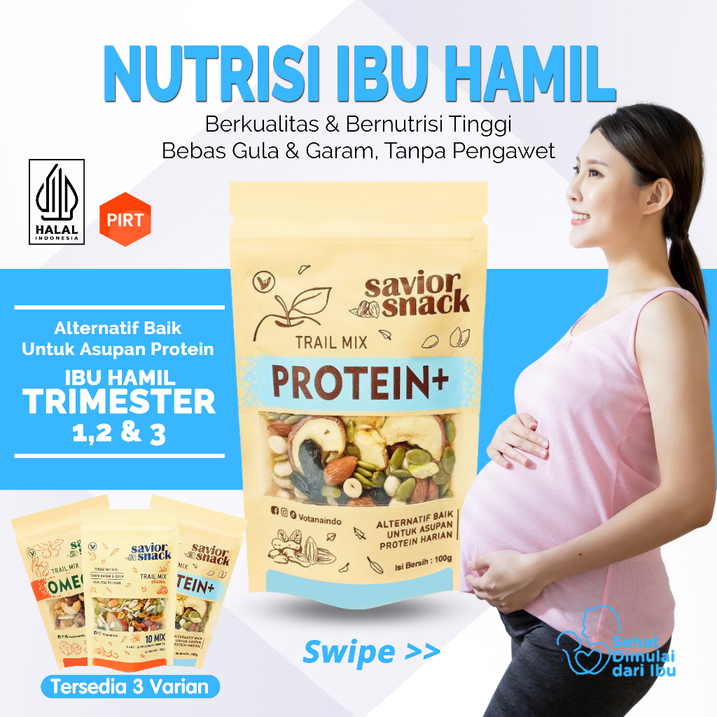 Cemilan Ibu Hamil Trimester 1,2 &amp; 3 Makanan Sehat Bumil - Savior Snack Protein+ Alternatif Baik Untuk Asupan Nutrisi Harian