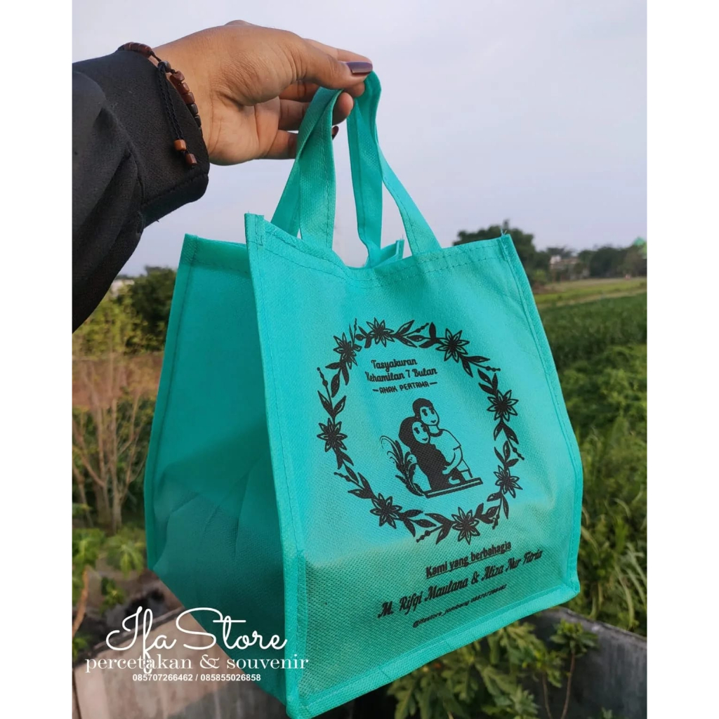 Tas Berkat Sablon/ Tas tasyakuran tas nspunbond uk 22x22x25