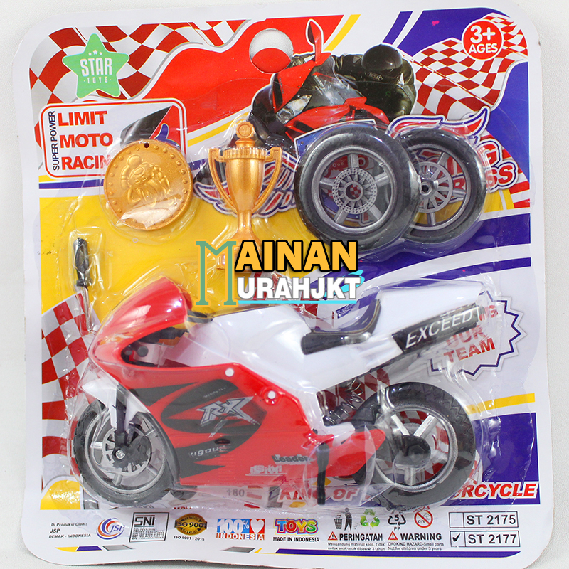 MAINANKEI MAINAN ANAK MURAH MOTOR BALAP PIALA MENDALI ST2177 MAINAN ANAK MOTOR RACING SUPER POWER