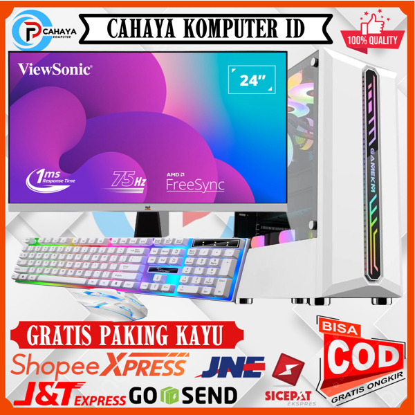 PC Rakitan I5 13400F |Ram 16GB|SSD 256GB|HDD 1TB|VGA RX 570 8GB|LED 24 Inch Siap Pakai