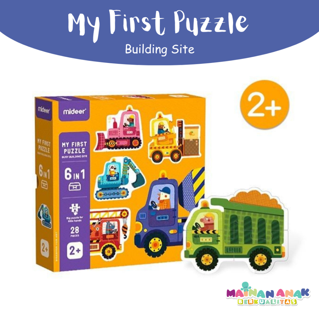 Mideer My First Puzzle Busy Building Site Mainan Edukasi Anak