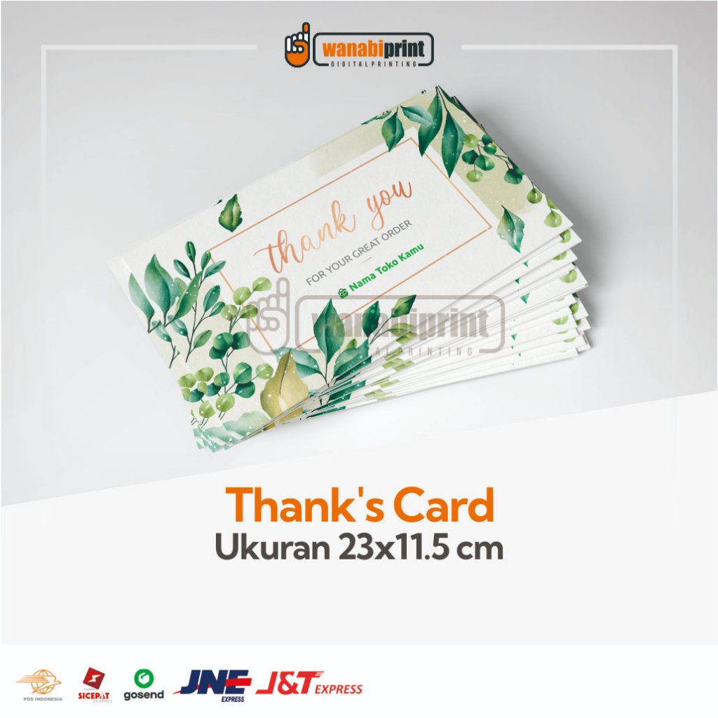 

Thanks You Card Custom Olshop Wedding Ultah Kartu Souvenir Kartu Ucapan Gift Card Ukuran 23x11.5