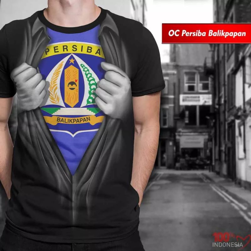 KAOS DISTRO 3D PERSIBA BALIKPAPAN KAOS BOLA FULLPRINTING