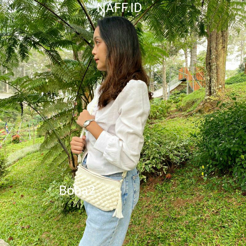 NAFF.ID-&quot;Boba 1&quot; Tas Selempang Handmade Benang Kasur Premium