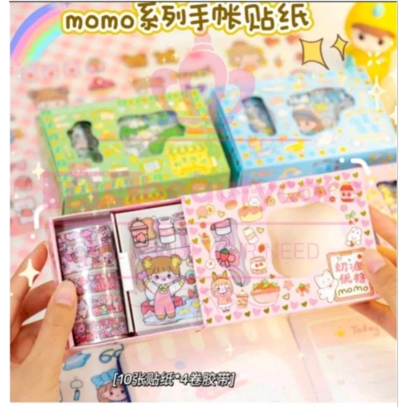 

Stiker Momo Set Roll | Stiker 2D Momo Versi Roll DUS KECIL