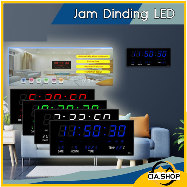 Jam Digital Dinding LED / Merah / Hijau / Biru 4622