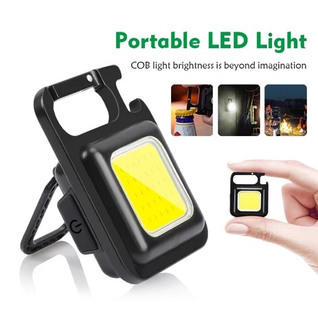 Lampu Mini Cob Led KeyChain Light Gantungan Kunci Senter Campaign