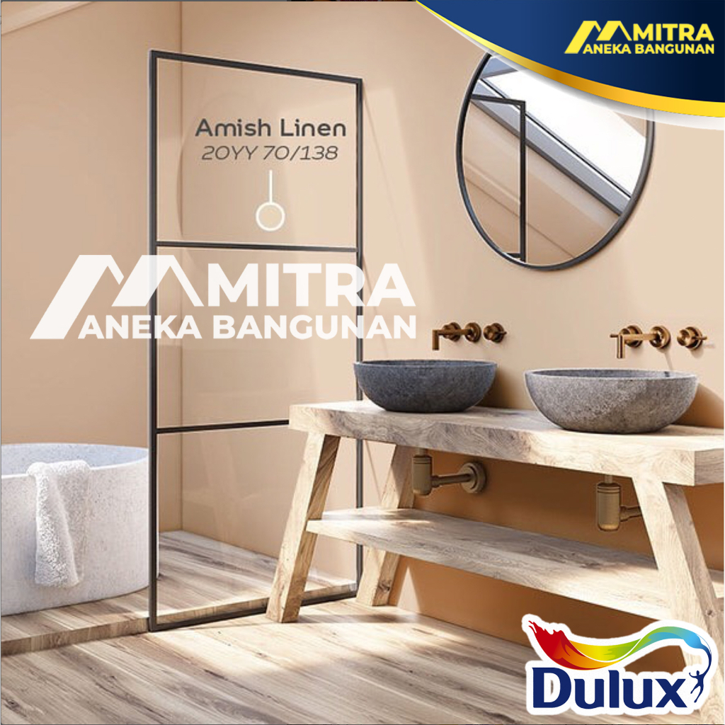 CAT TEMBOK DULUX INTERIOR EKSTERIOR AMISH LINEN / CREAM BEIGE / CATYLAC PENTALITE WEATHERSHIELD EASY